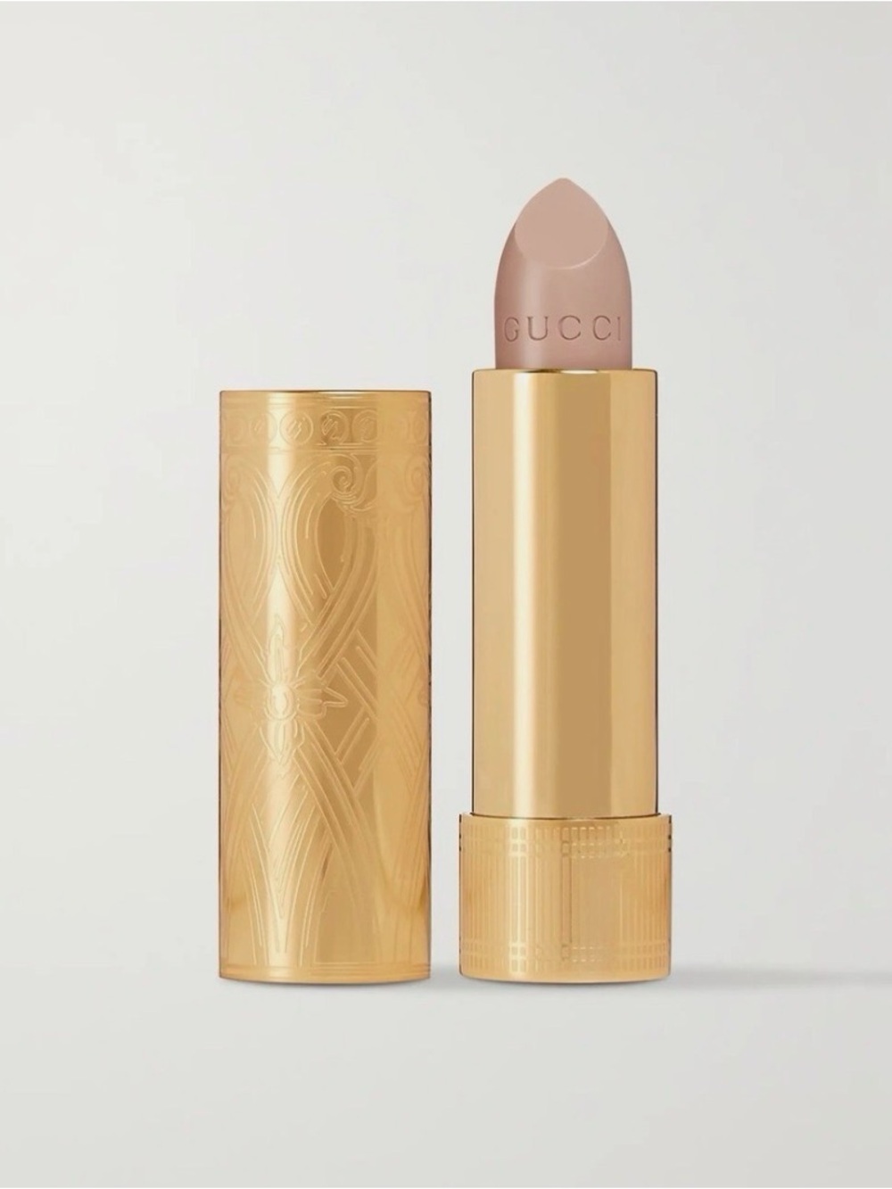 Gucci Rouge A Levres Satin Lipstick in 102 Lorna Dune, Gold Engraved Case, New